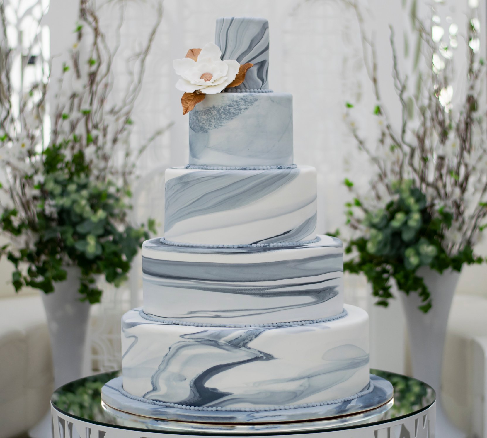 Blue Marble 5 tier Wedding cake